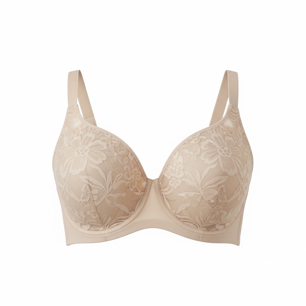 Bali Lace Full Coverage Bra in Light Beige size 2XL NWT